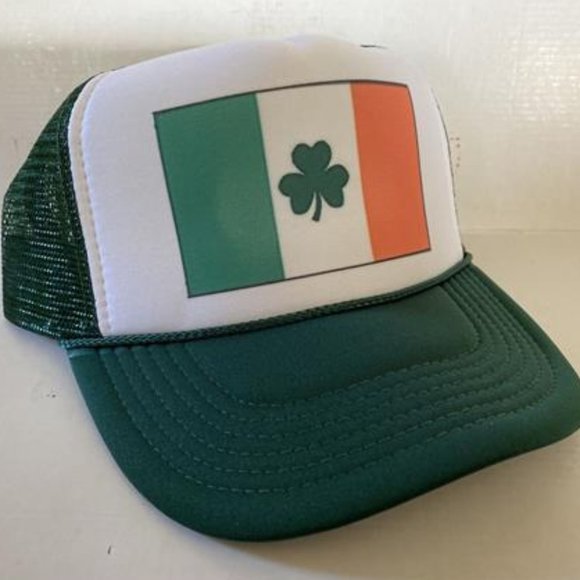 Retro Fun Irish Flag Hat Ireland Trucker Hat Dark Green Cap Party St Patrick's - Picture 3 of 5